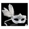 Party Masks Manufacturers Wholesale White Plastic Feather Dance Shows Catwalk Lovers Highend Drop Delivery 202 Dh0Oh
