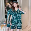 Pyjamas de vêtements de nuit pour femmes Pyjamas à manches courtes à col en V en soie glacée mince pour femmes Dessin animé Lâche Vêtements de maison pour femmes Ensembles de vêtements de nuit Hauts de nuit 230328