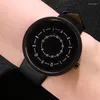 Armbandsur grossist betalade mode kreativt lättläst digital indikator tittar män personlighet läder band kvarts klok