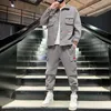 Men's Tracksuits DropShipping Men Tracksuit Hip Hop Casual Sets masculinos 2023 Estilo coreano 2 Peça homens Men Pullover Hoody Fashion Streetwear Cloth W0328