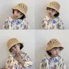 CAPS HATS Korea Baby Straw Hat Barn Panama Cap Summer Baby Sun Hatts Baby Girls Pojkar Barn Bucket Hat Ourdoor Travel Beach Caps 230328