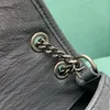 Plisowana krowica Niki łańcuchowe torby na ramię Projektanci Kobieta Messenger torebka Graya Torba kurierska luksusowe małe pojemność prawdziwe skórzane torby 10A najwyższej jakości