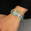 Pulseras con dijes Conjunto de 3 piezas Pulsera con cuentas bohemias para mujeres Brazaletes Joyería HOP Carta Encantos Regalo 1Z6C4