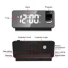 Zegary stołowe biurka 180 ° Rotacja LED Digital Projekcja Alarm USB Elektroniczny sufit projektor do sypialni nocny pulpit 230328