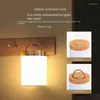 Nachtlichten LED BEDBADE LAMP TOUTLABLE MET 7 kleuren en 4 modi Houtkorrellicht USB -oplaadbare tafel