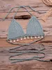 Bikinis Conjunto de sutiã de malha de biquíni conjunto feminino de maiô feminino biquíni de crochê de crochê de made