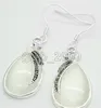 Dangle Earrings Jewelry Latest Fashion 15 26mm Clear White Opal 925 Sterling Silver Marcasite