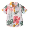 Kinderjongens en shirt zomer korte mouw bloem polo vest 2023 baby veelzijdige casual katoenen tops nieuwe ouder-kind kleding