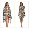 Damen Bademode Sexy Leopardenmuster Strand Wickelkleid Frauen Chiffon Pareo Schal Cover Up Kaftan Sarong Bikini Cover-Ups RöckeDamen