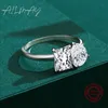 Bague en argent Sterling 925 Airmayrings, bijoux de luxe pour femmes, accessoires de mariage en CZ carré éblouissant en forme de goutte Z0327