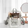 Sacs à cosmétiques Cas PVC Marbre Modèle Femmes Sac Partition Maquillage Brosse Mallette De Rangement Femelle Portable Transparent Voyage Organisateur De Toilette 230327