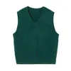 Women's Vests Vintage Retro Sleeveless Simple Design Femme Spring V-Neck Knitwear Basic tops Sweater Vest Women Classic Korean Solid 230328