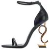 2023 Роскошная классика Женская дизайнерская обувь на каблуках Сандалии модные пляжные тапочки на толстой подошве Алфавит леди Кожаная обувь на высоком каблуке слайд брендовая обувь