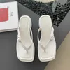 Slippare 2022 Summer Outdoor Med Heel New Fashion Green Women toffel Brand Platform Wedge Slides Ladies Casual Sandal Flip Flops Shoes G230328