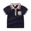 Abiti firmati Polo estivi Neonati maschi T-shirt Bambini T-shirt a maniche corte in cotone Bambini Colletto rovesciato Top Tee Boy Shirt 1-6T