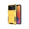 Per iPhone 14 Pro Max Custodie per cellulari Clamshell Insert Card Samsung S22 Anti Fall PC TPU Card Jacket Europa e Stati Uniti