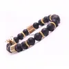 Beaded Black Zirconia Gold King Crown Charm Bracelet Men Dl Polish Matte Stone Bead Bracelets For Women Gift Drop Delivery 202 Rx