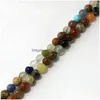 Pierre 8Mm Haute Qualité 4Mm 6Mm Couleur Mixte Aléatoire Nature Perles Rondes Semi-précieuses En Vrac Pour Collier De Mode Diy Juif Dh94U