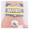 Charm Armband Retro Style Women Infinity Leather Wrap Armband Crystal Angel Wing Cross Drop Delivery 202 DHSUU