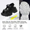 Sandals Fujin Leather 8cm Platform Wedge Heel for Women Summer Shoes Casual Hook Loop Slides Beach Slippers Chunky 230328