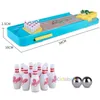 Giocattoli sportivi Mini gioco di bowling da tavolo Divertente indoor ParentChild Tavolo interattivo Regalo educativo per bambini 230327