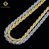 Ready to Ship 6mm Hip Hop Man Necklace 925 Sterling Silver Iced Out Vvs1 Moissanite Diamond Lock Gold Rope Chain