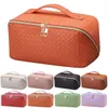 Cosmetic Bags Cases PU Storage Checkered Embossed Large Capacity Multifunction Advanced Sense Geometric Print 230327