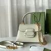 Bolso de diseñador para mujer Bolso de un solo hombro clásico Vintage Doble compartimento Concha Correa oblicua Empalme de color de cuero Bolso de sillín de lujo G