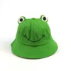 Chapeaux à larges bords Chapeau de pêcheur de grenouille mignon de style coréen pour enfants Chapeau de soleil brodé en coton Chapeau de bassin de protection des oreilles chaudes P230327