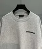 Nouveau pull tricoté avec lettre jacquard AOP en automne / hiver 2023machine à tricoter e Custom jnlarged détail col rond coton rrf4add3