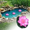 Flores decorativas 10 cm Agua artificial Flotante Flor de loto Lirio Realista Micro Paisaje Acuario Patio Jardín Piscina Estanque Decoración