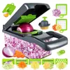 Fruktgrönsaksverktyg Lmetjma Vegetabilisk chopper Professionell Mandoline Slicer Lök Chopper Veggie Slicer med 8 blad och filterkorg KC0451 230328