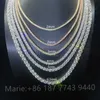 Hiphop -sieraden van goede kwaliteit S925 met Moissanite 3 mm 4 mm breed ijsje tennisketen