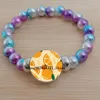 Streng fruit oranje citroen cherry aardbeien kunst schilderij armband glazen cabochon Noordse kleur kraal