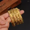 Bangle 4pcs 65 мм 24k золота с золотом Дубай для женщин Ближний Восток браслеты Эфиопские сетки браслеты Свадебные ювелирные украшения африканские подарки