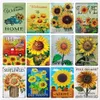 Rustico Girasole Art Painting Signs Vintage Wall Metal Plates Home Garden Decoration Plate Farmhouse Bagno Decor Country Wall Art Painting 30X20cm W03