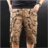 Shorts masculinos 2019 Cotton Mens Cargo Shorts Moda Camuflagem Male Shorts Male Multi-Pocket Camo Casual ao ar livre Tocando calças curtas Homme W0327