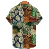 Casual shirts voor heren 2022 Zomer dierenkraan Men Hawaiiaans shirt 3d plant shirt voor mannen bloemdruk plus size Hawaiiaanse shirts strand bloemen shirt 5xl w0328