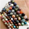 Pierre 8Mm Haute Qualité 4Mm 6Mm Couleur Mixte Aléatoire Nature Perles Rondes Semi-précieuses En Vrac Pour Collier De Mode Diy Juif Dh94U