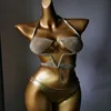 Damen-Badebekleidung, glitzernd, sexy Damen-Bikini-Set, glänzend, brillante Diamanten, gepolsterter BH, Laser-Tanga, Strandurlaub, Bikini-Sets 230328