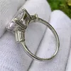 Zespół Pierścień Męski i Kobiety Pierścień z cyrkonu 925 Srebrny Pierścień Srebrny Pierścień Diamond Wedding Wedding Exquisite Jewelry Party Z0327