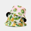 Berets 2023 Four Seasons Cotton Watermelon Grape Banana Bucket Hat Fisherman Outdoor Travel Cap för män och kvinnor 303