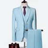 Ternos masculinos Blazers terno de casamento homens vestido coreano Slims terno de negócios masculino 3 peças jaqueta calças colete terno formal smoking terno do noivo 230328