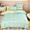 Set di biancheria da letto Semplici Fiori Reticolo Letto Set di quattro pezzi Nordic Ins Verde Rete per la casa Copripiumino rosso Copriletto Dormitorio Tre pezzi