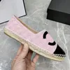 2023 Designer de luxe Chaussures Top Fashion Denim Sapatos Espadrilles Paille Pêcheur Talons Plats Chaussure Lazy Zapatos Mujer Casual Cartoon Linen channel c-c35-41