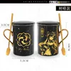 Tazas Juego Genshin Impact Paimon Xiao Keqing Zhongli Taza de cerámica Estampado de oro Café Agua Regalo de moda 230327