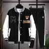 Men's Tracksuits Men Jacket Unisex Baseball Uniform Suit Men's Baseball Jacket Set Casual Hip Hop Two-piece Street Suit Tracksuits Sets Sweatsuit W0328