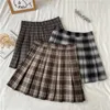 Jupes KOSAHIKI une ligne jupes plissées femmes mode coréenne japonaise taille haute Falda JK Plaid Mini jupe femme mignon Faldas Mujer 230328