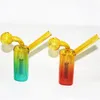 Ny Mini Glass Oil Burner Bong Colorful Pyrex tjock glas Ash Catcher Water Pipe Recycler Dab Rig Bong Hosah