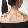 Pendant Necklaces Multi-layers Super Wide Metal Necklace Shawl Knitted Beaded Punk Party Ladies Jewelry